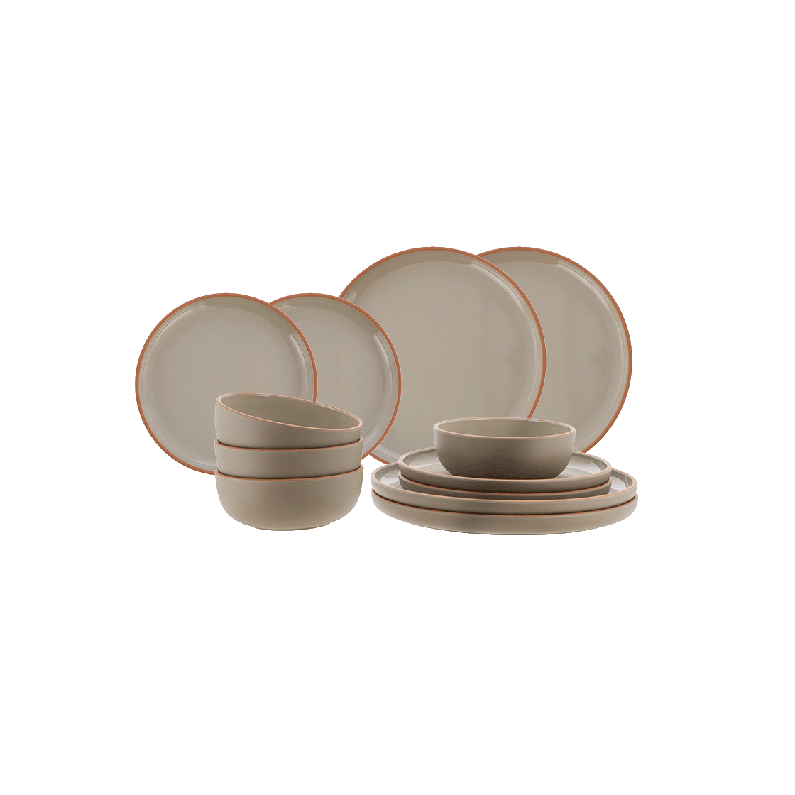 Avila serviesset taupe brown 12 dlg