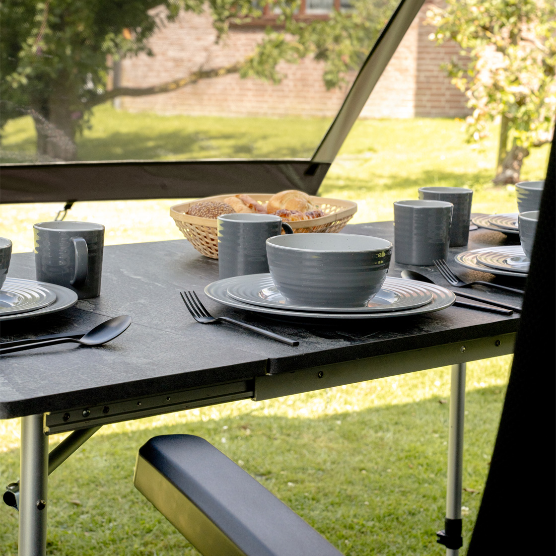Sorrento tafel uitschuifbaar dark grey 80/110/140cm afbeelding 2