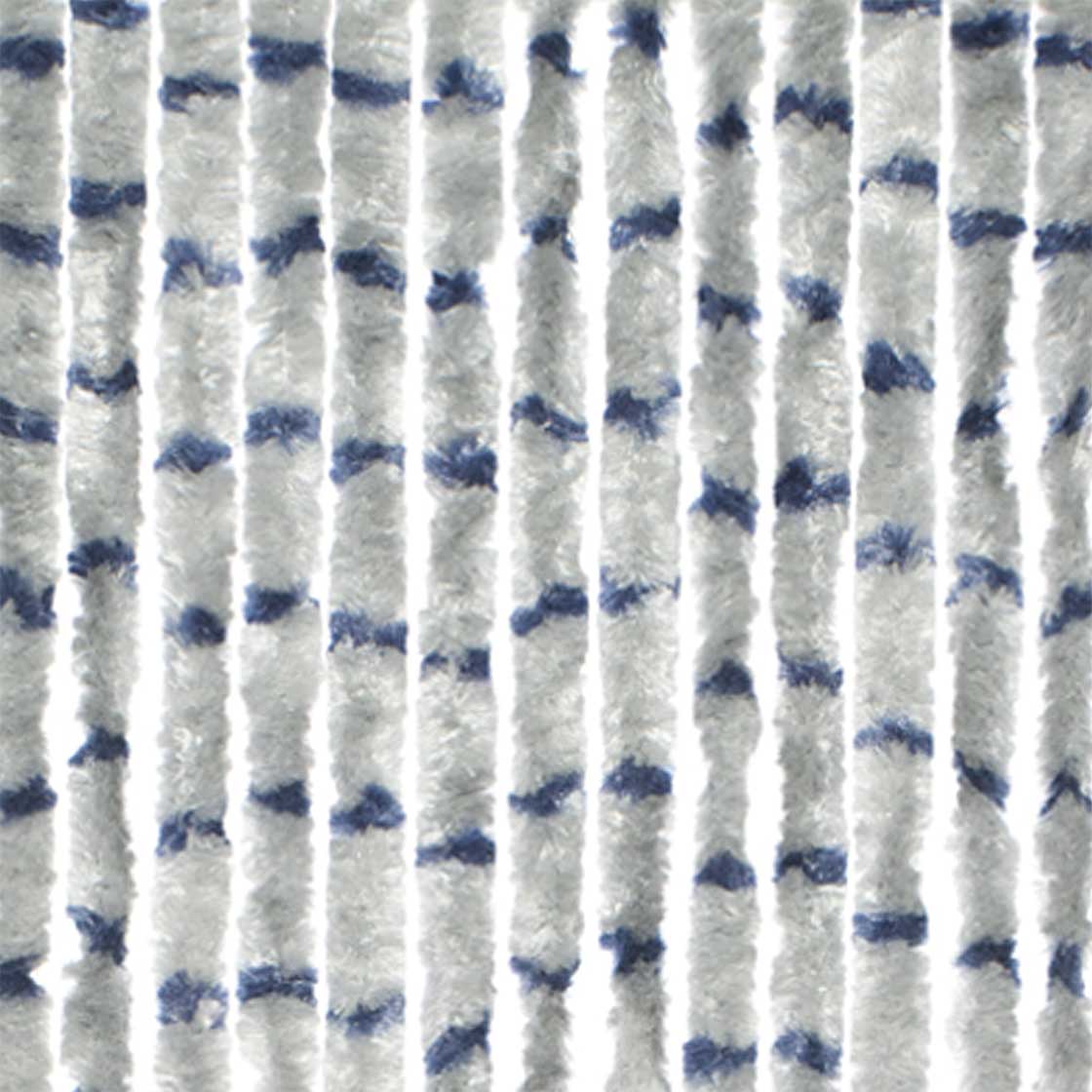 Chenille Streep grijs/blauw 56x185cm