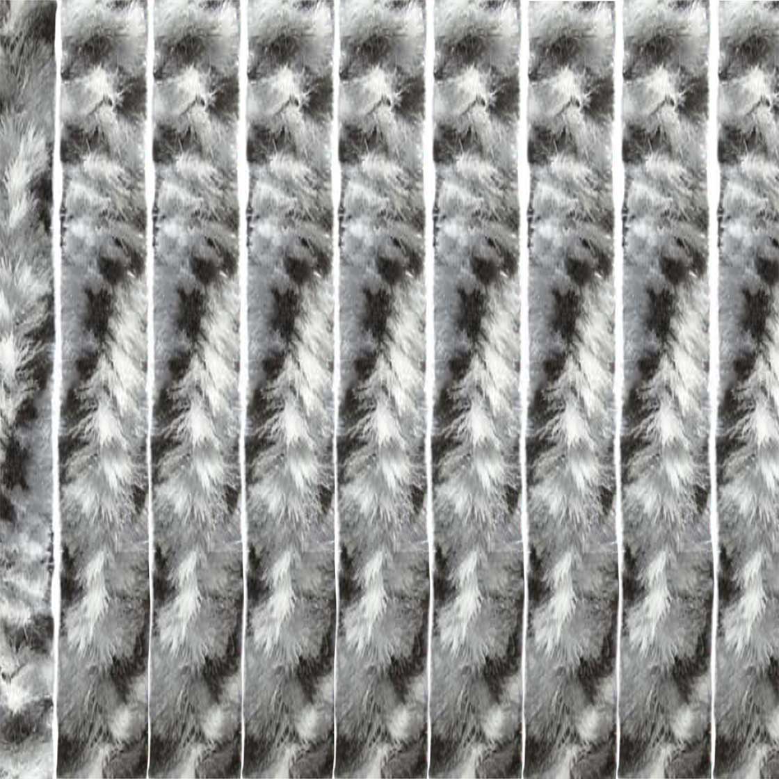 Chenille Rain grijs/zwart 56x185cm